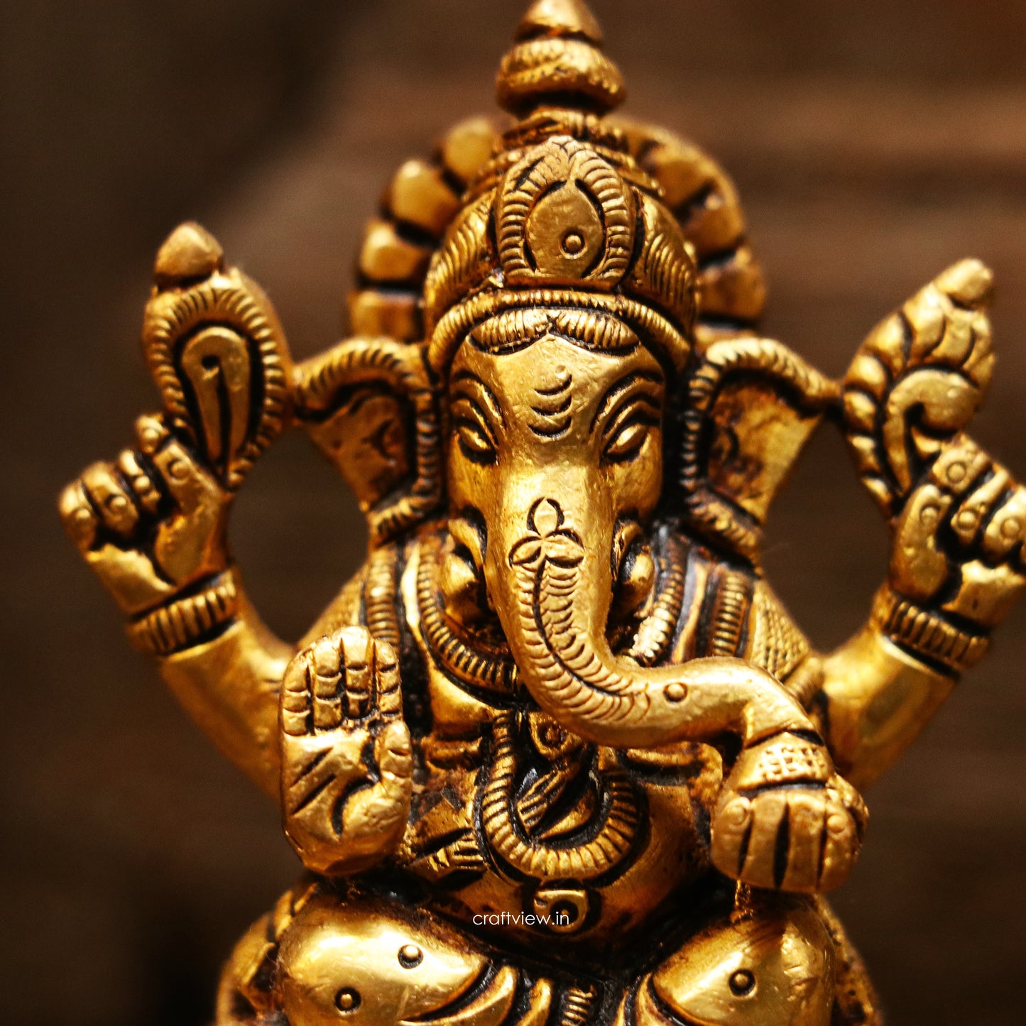 3" Brass Ganesh Lakshmi Statue Fine Quality