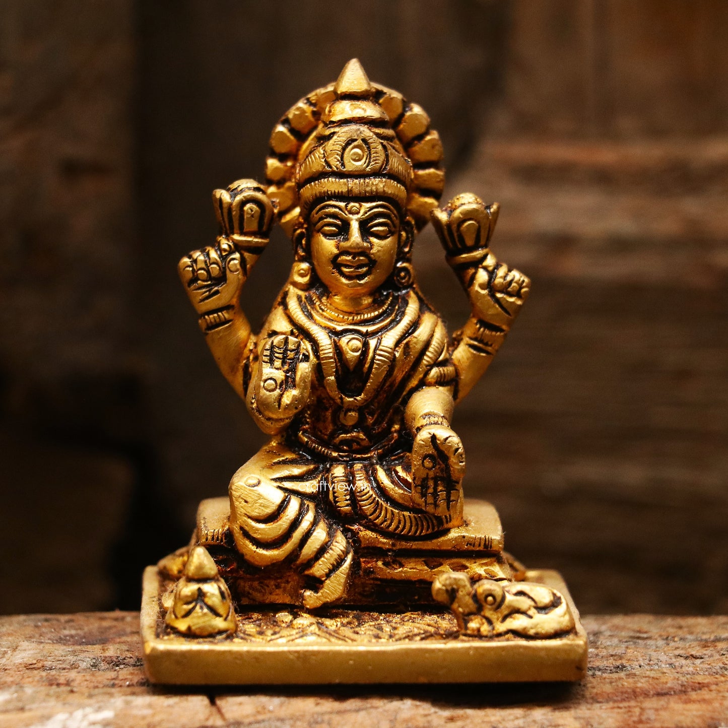 3" Brass Ganesh Lakshmi Statue Fine Quality