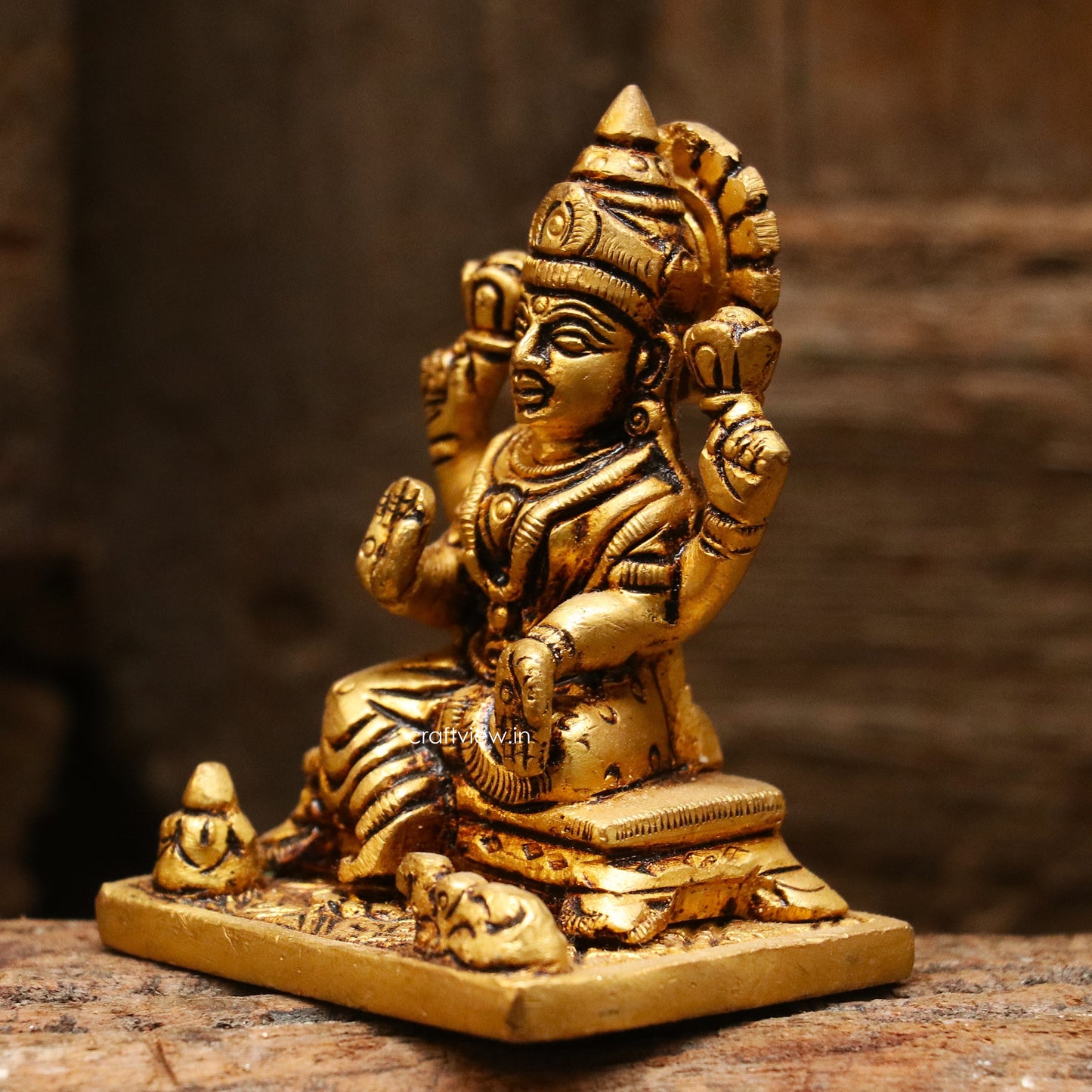 3" Brass Ganesh Lakshmi Statue Fine Quality