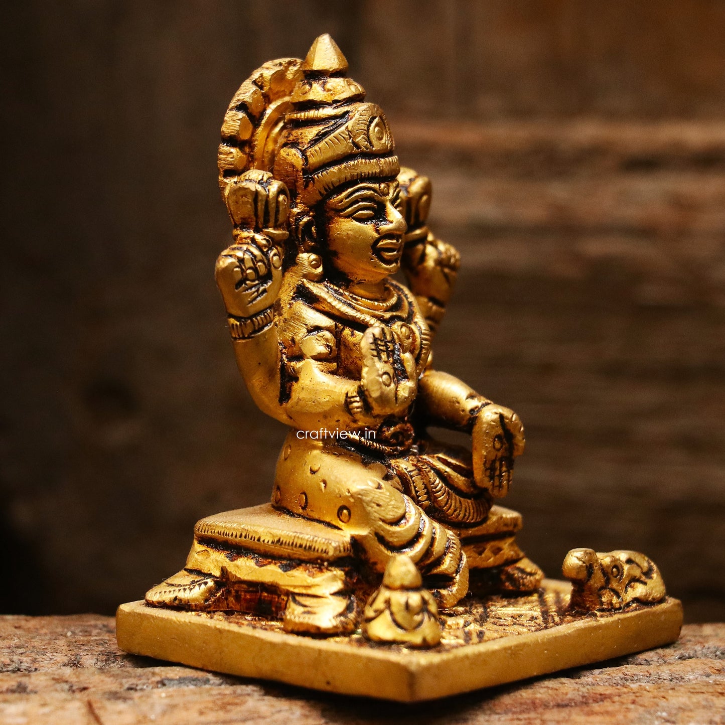 3" Brass Ganesh Lakshmi Statue Fine Quality