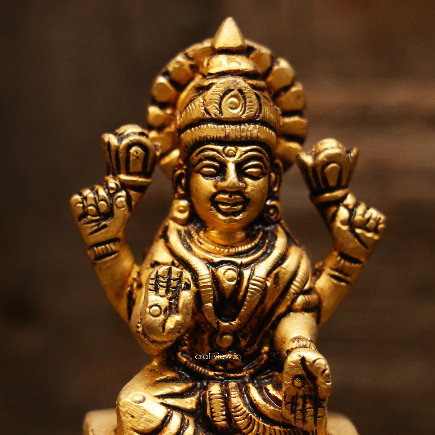 3" Brass Ganesh Lakshmi Statue Fine Quality