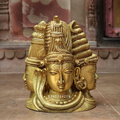 Brass  Brahma Vishnu And Maheswar Idol craftsview