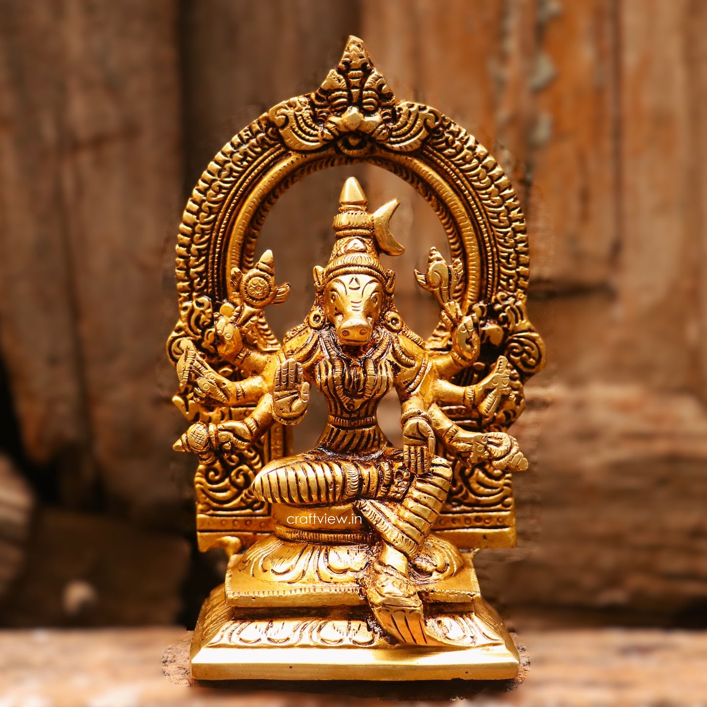 6" Superfine Statue of Goddess Varahi - Bestower of Siddhi In Brass