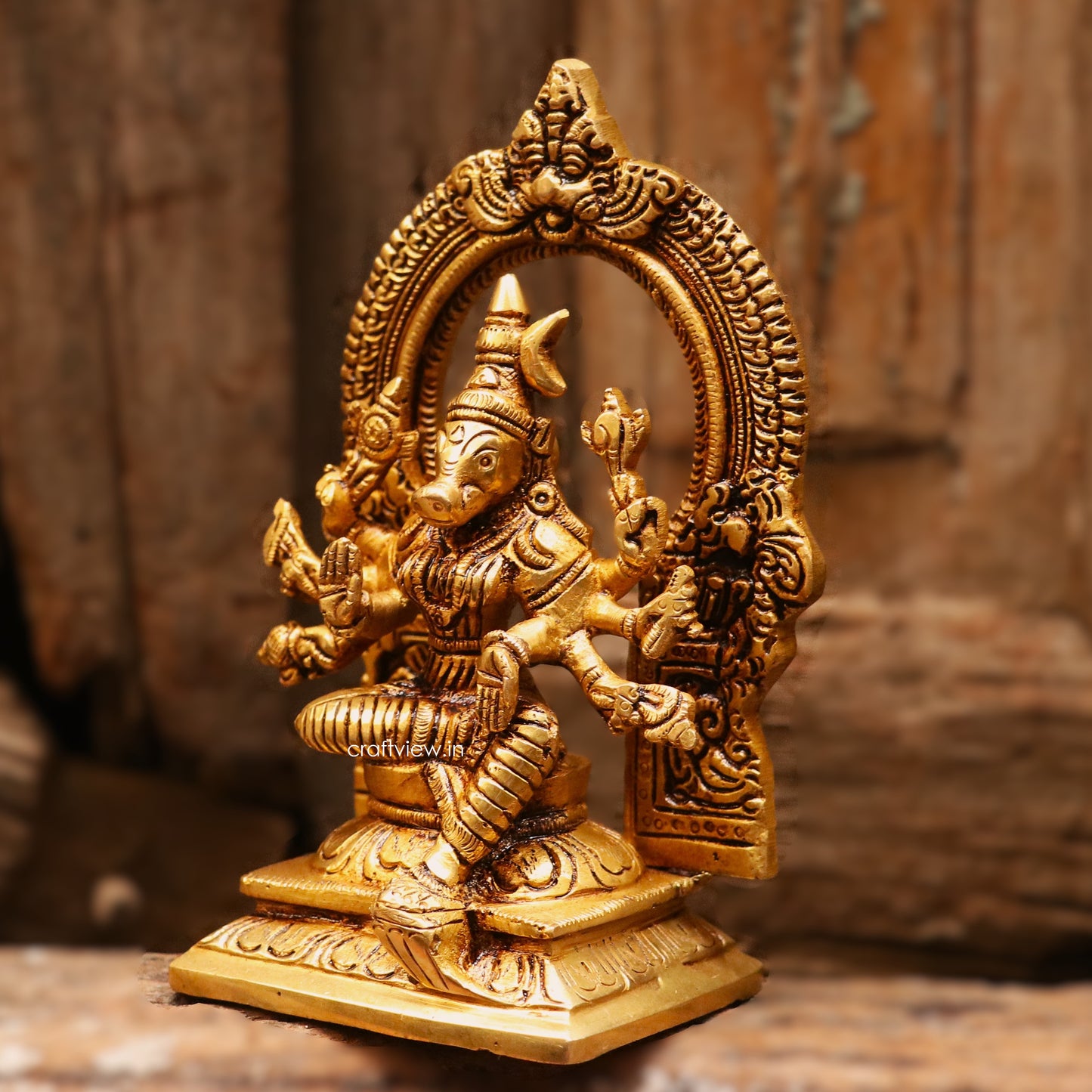 6" Superfine Statue of Goddess Varahi - Bestower of Siddhi In Brass