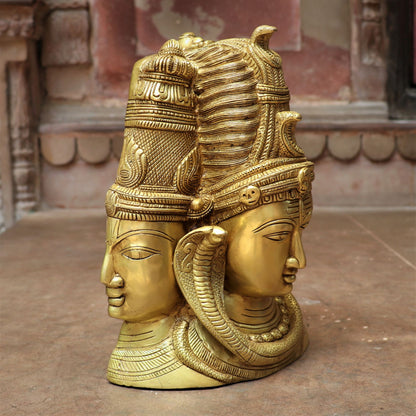 Brass  Brahma Vishnu And Maheswar Idol craftsview