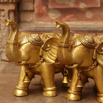 Brass Maharaja Elephant Showpiece for Décor 11"