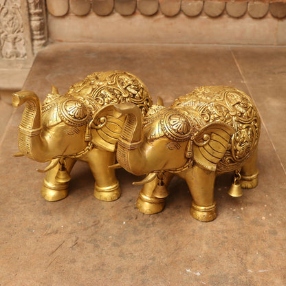 Brass Maharaja Elephant Showpiece for Décor 11"