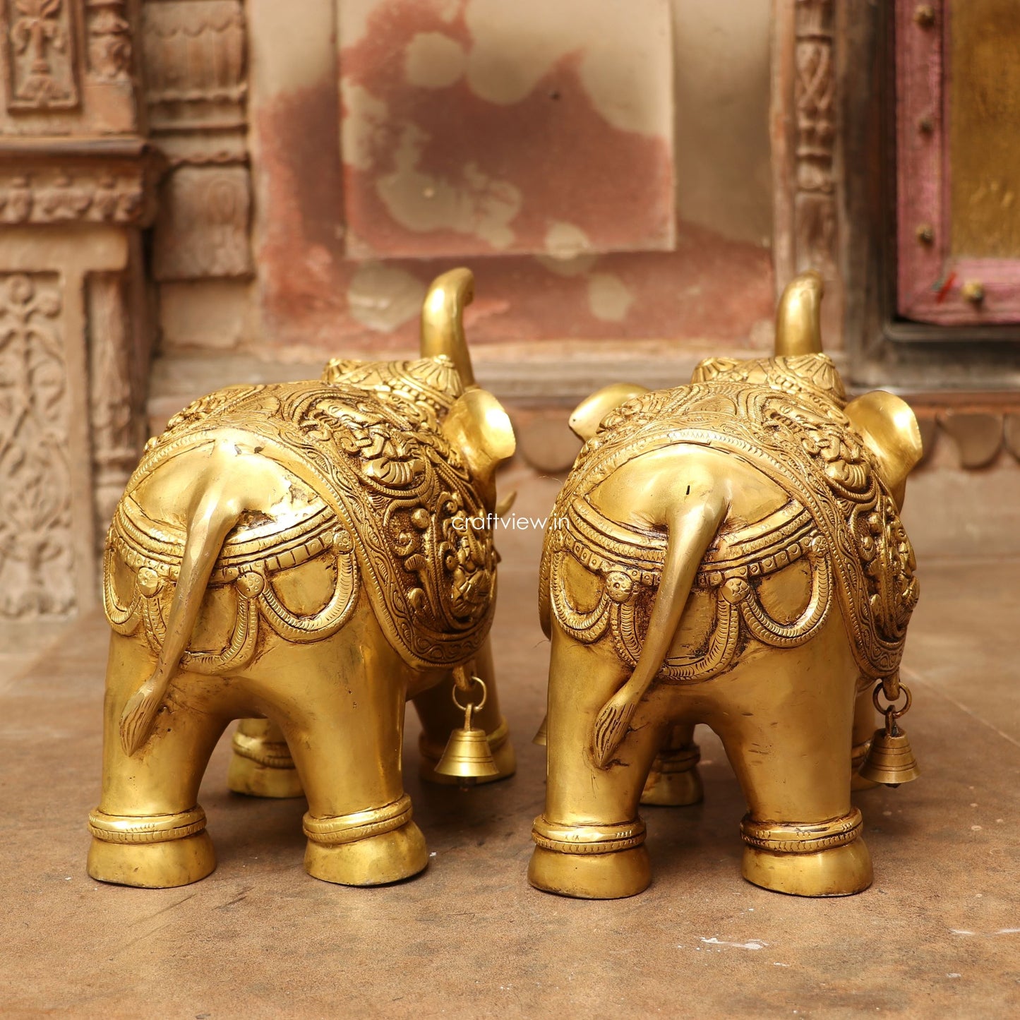 Brass Maharaja Elephant Showpiece for Décor 11"