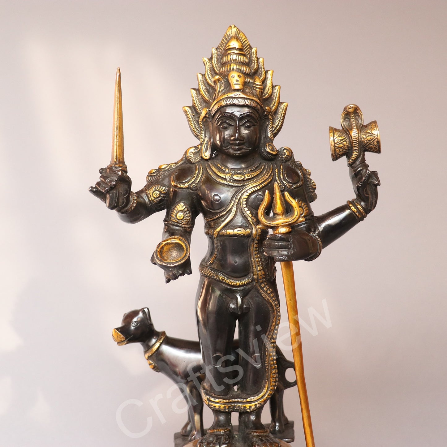 Brass Kaal Bhairava Sculpture
