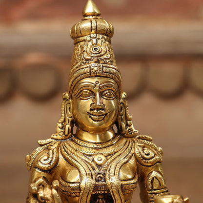 11" Goddess Annapurna - Goddess of Food and Nourishment Brass Statue