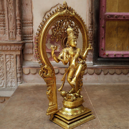 Brass Lord Natraj with Frame Statue Dance of Shiva 28"