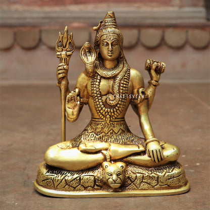 Brass Lord Shiva Sculpture 8"