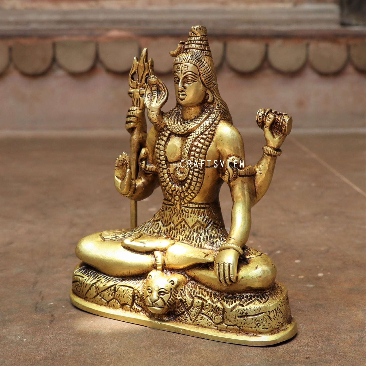 Brass Lord Shiva Sculpture 8"