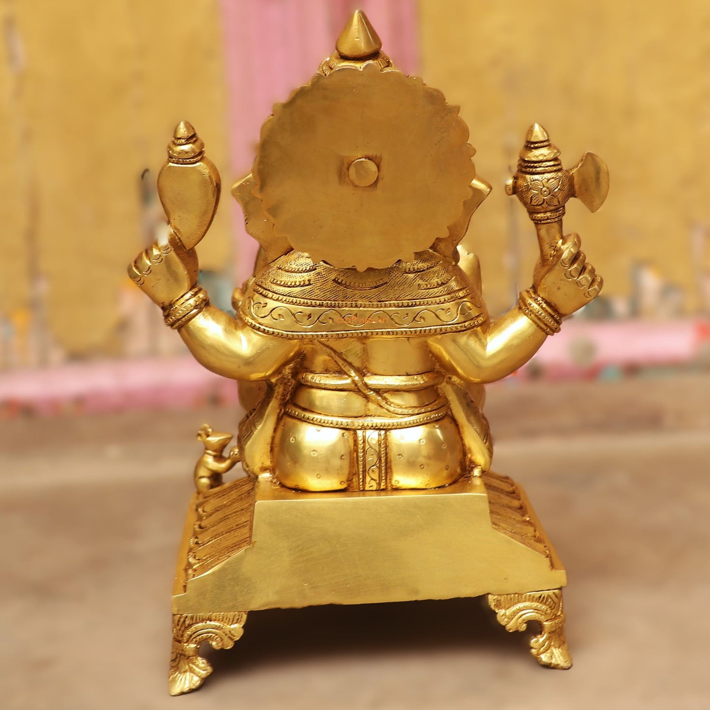 13" Brass superfine Lord Ganesha Statue Sitting on Base