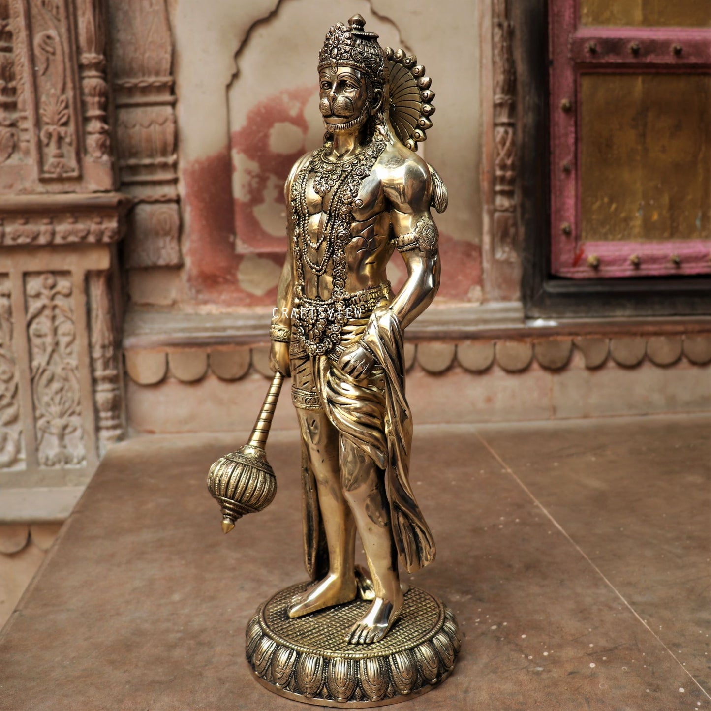 Brass Lord Hanuman Idol