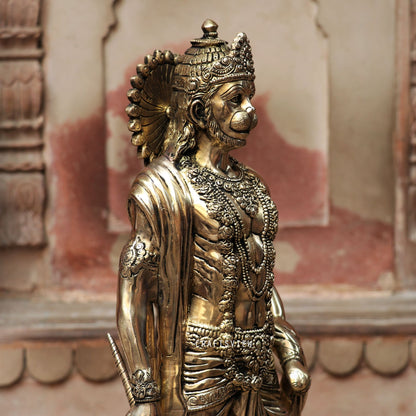 Brass Lord Hanuman Idol