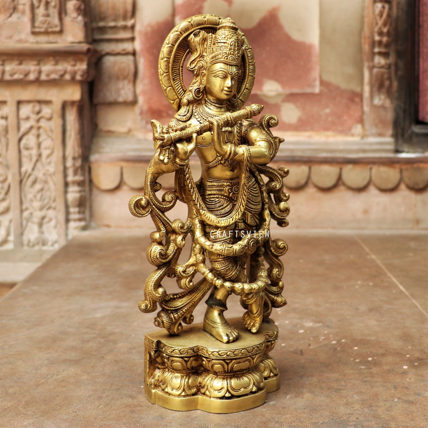 Brass Lord Krishna Statue