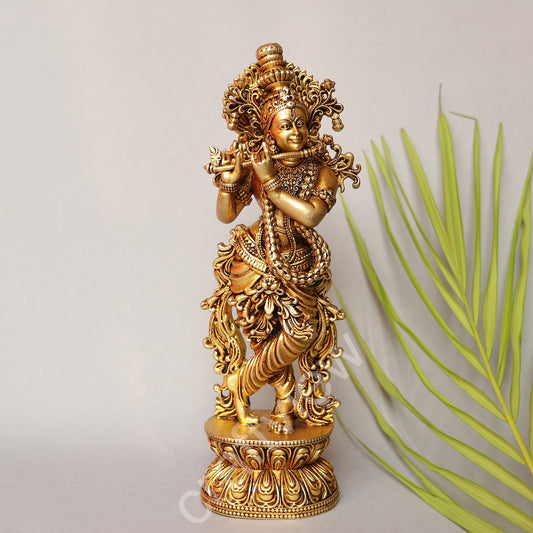 Artistic Brass Krishna Idol 8"