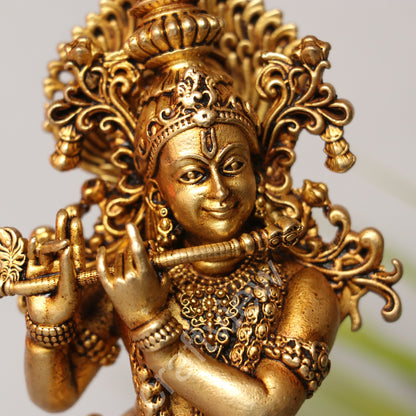 Artistic Brass Krishna Idol 8"