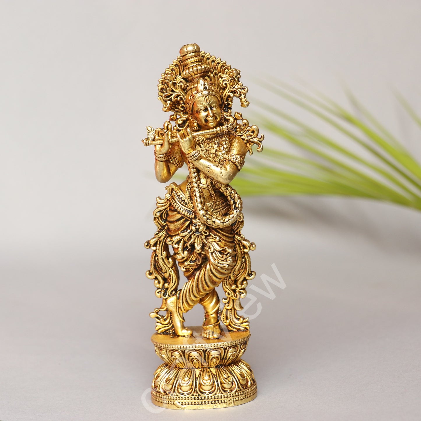 Artistic Brass Krishna Idol 17 cm