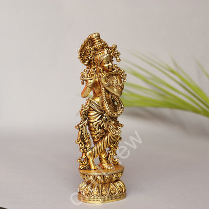 Artistic Brass Krishna Idol 17 cm