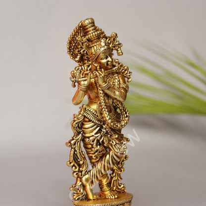 Artistic Brass Krishna Idol 17 cm