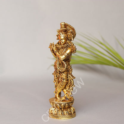 Artistic Brass Krishna Idol 17 cm