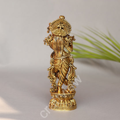 Artistic Brass Krishna Idol 17 cm