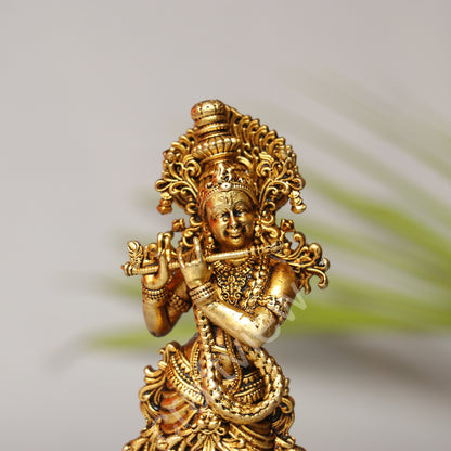 Artistic Brass Krishna Idol 15 cm