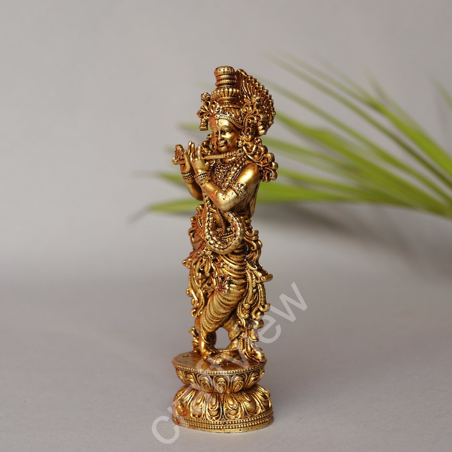 Artistic Brass Krishna Idol 15 cm