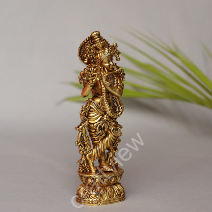 Artistic Brass Krishna Idol 15 cm