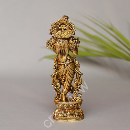 Artistic Brass Krishna Idol 15 cm