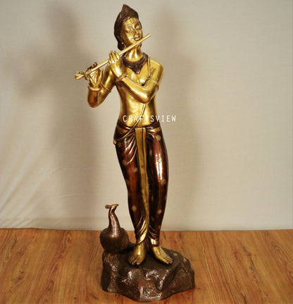 Brass Beautiful Lord Krishna Idol Superfine 21"