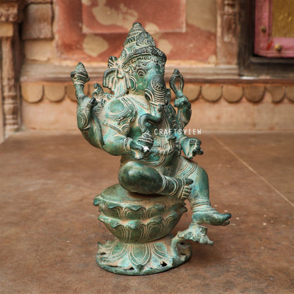 Brass Ganesh Statue 12"