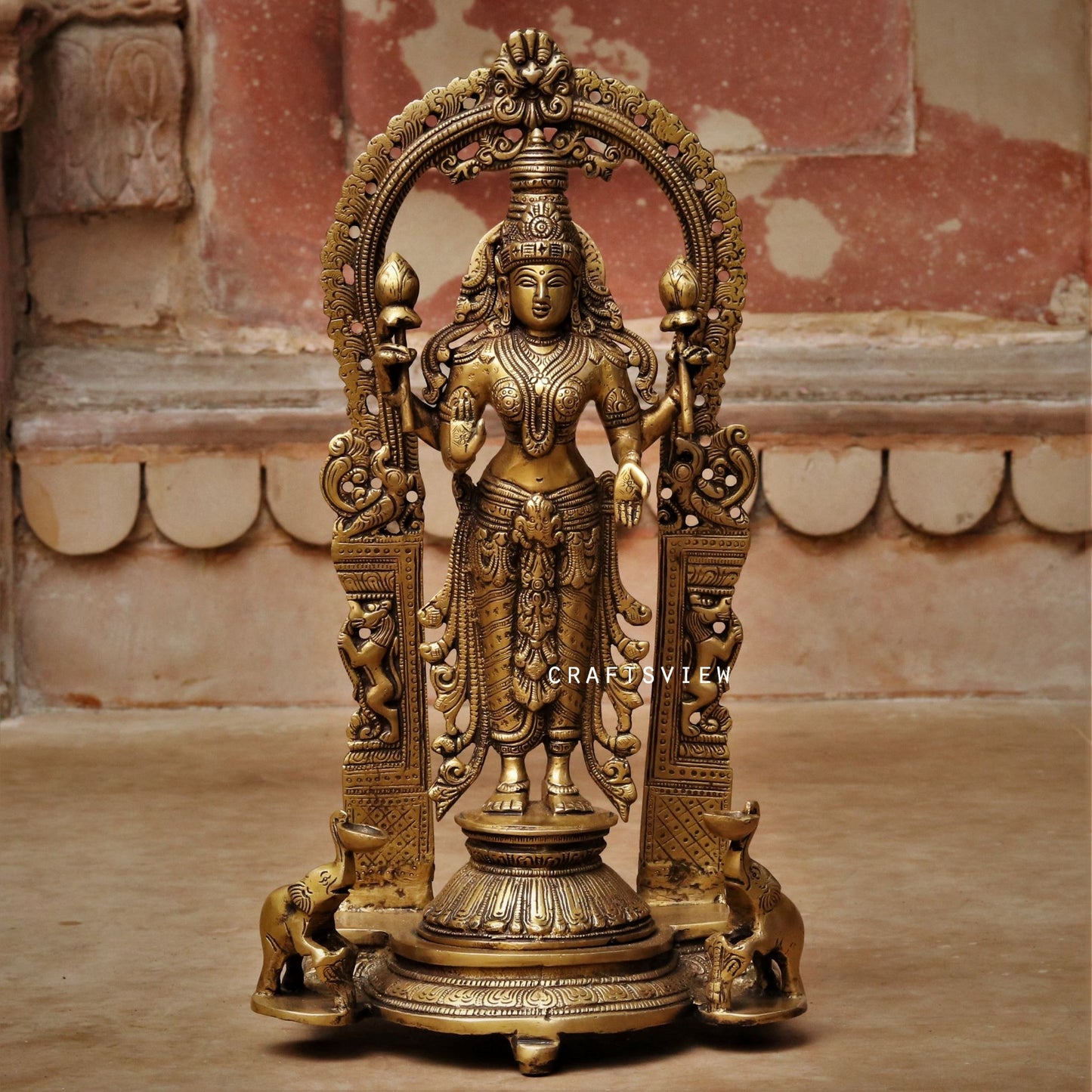 Exotic Vishnu Lakshmi on Prabhavali. 16"