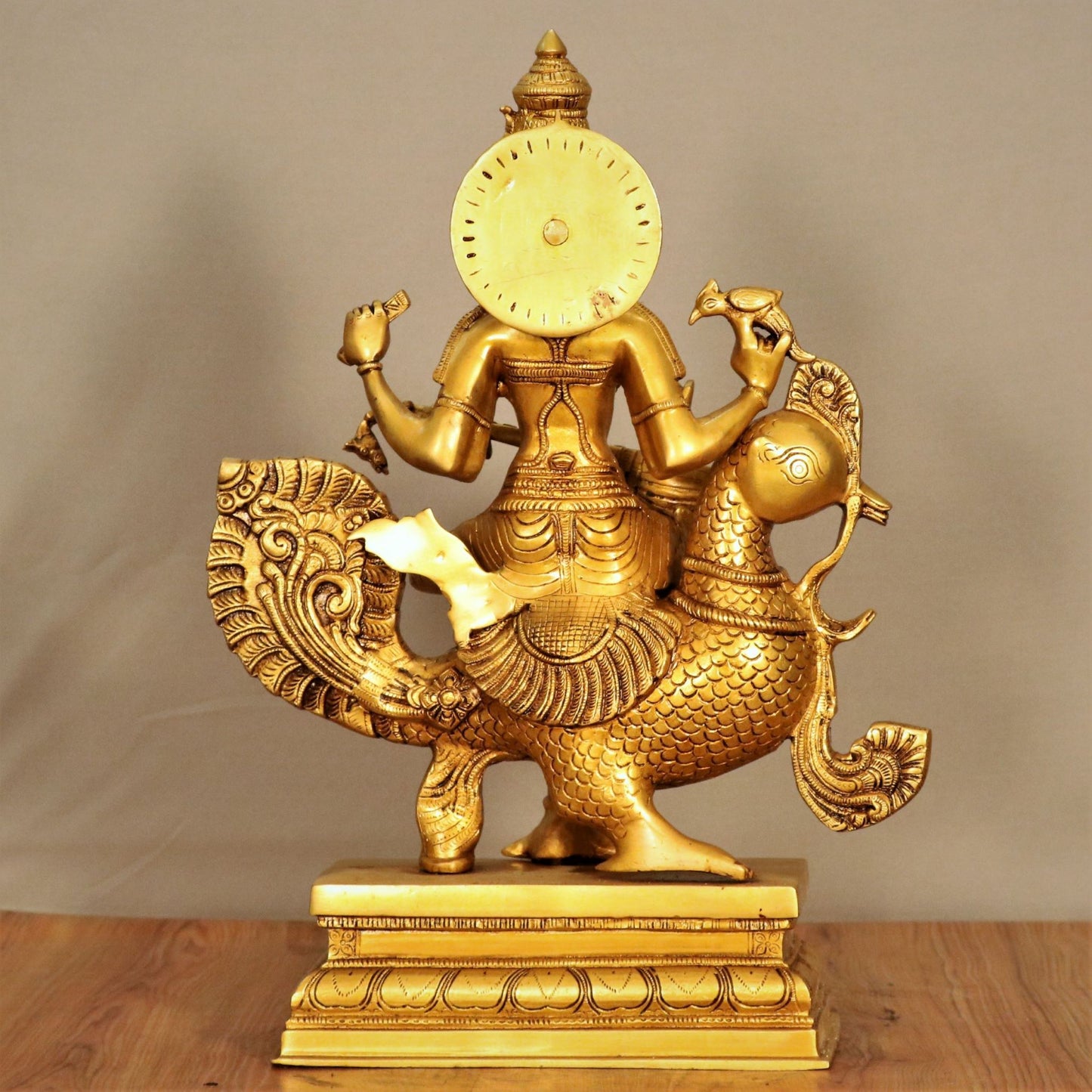 Brass Saraswati Chola Statue Sitting On Peacock