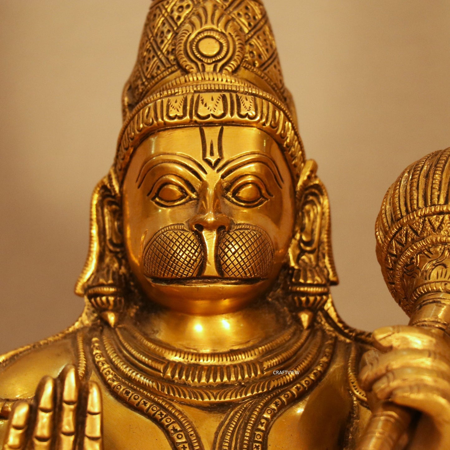 Brass Hanuman Standing Statue 21"