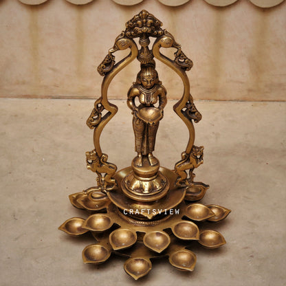 Brass Deeplakshmi Statue