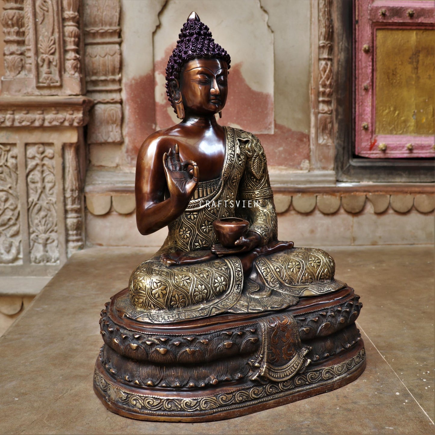 Brass Buddha Sculpture 22" Super fine