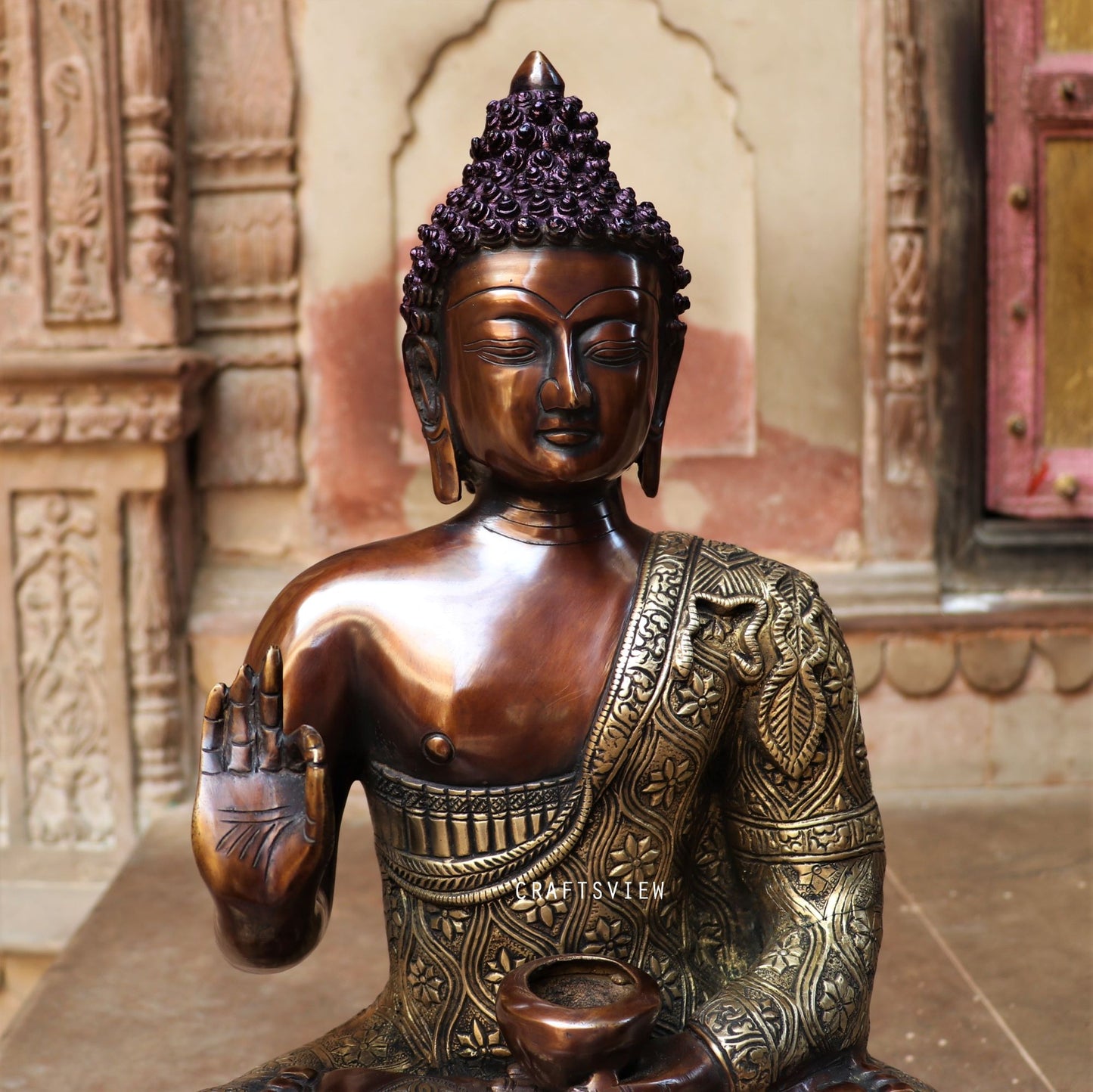 Brass Buddha Sculpture 22" Super fine