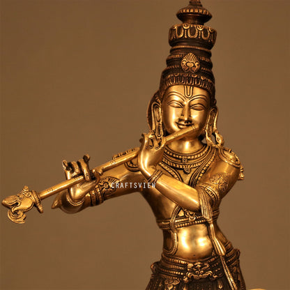 Craftview Lord Krishna With Cow standing on base 26.5"