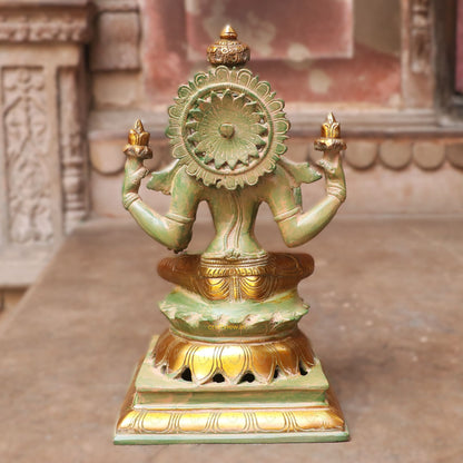 12" Brass Exquisite Ganesha Lakshmi Idols 2 Pieces Set