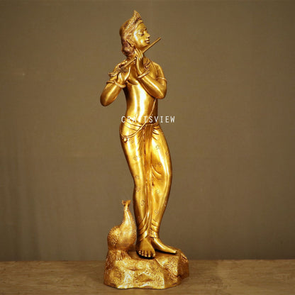 Brass Murlidhara Krishna Statue