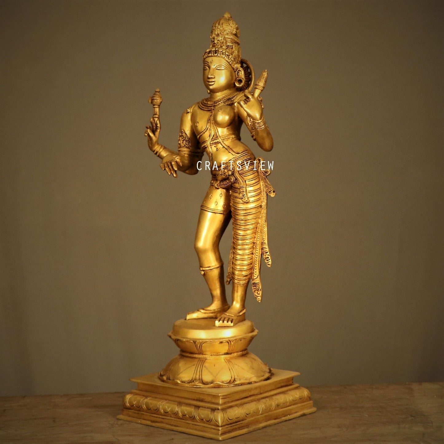 Brass Lord Shiva Ardhanarishvara Statue