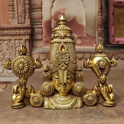 Brass Tirupati Balaji Venkateshwara Bust Figurine