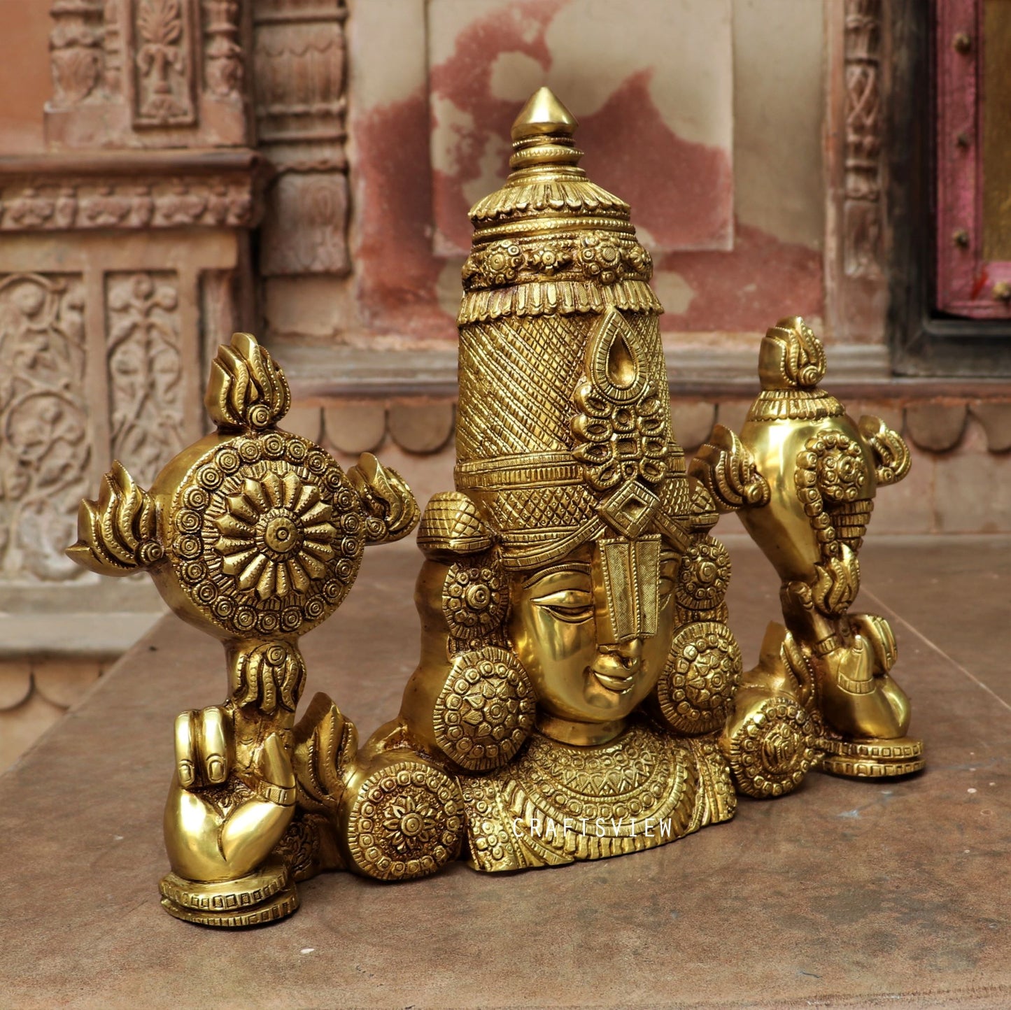 Brass Tirupati Balaji Venkateshwara Bust Figurine