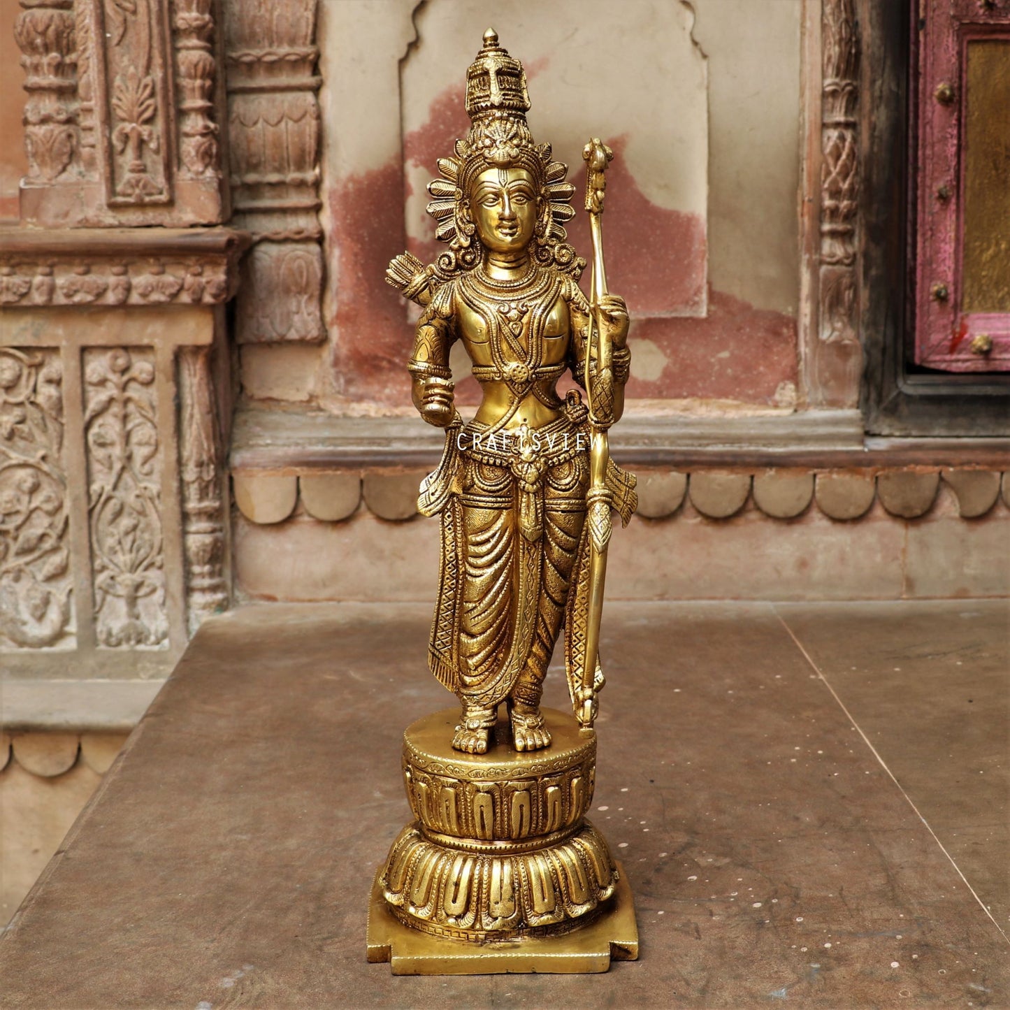 Brass Ramdarbar. Ram Sita Laxman & Hanuman Statues 23"