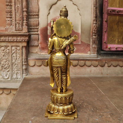 Brass Ramdarbar. Ram Sita Laxman & Hanuman Statues 23"