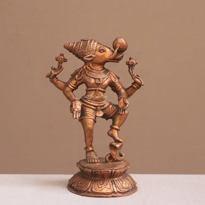 Pure Copper Standing bhoovaraha Idol | Fine Craft | 20 CM Craftsview