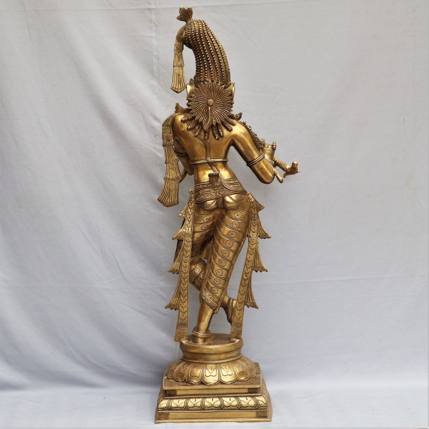 Brass Krishna Artistic Statue. 36"